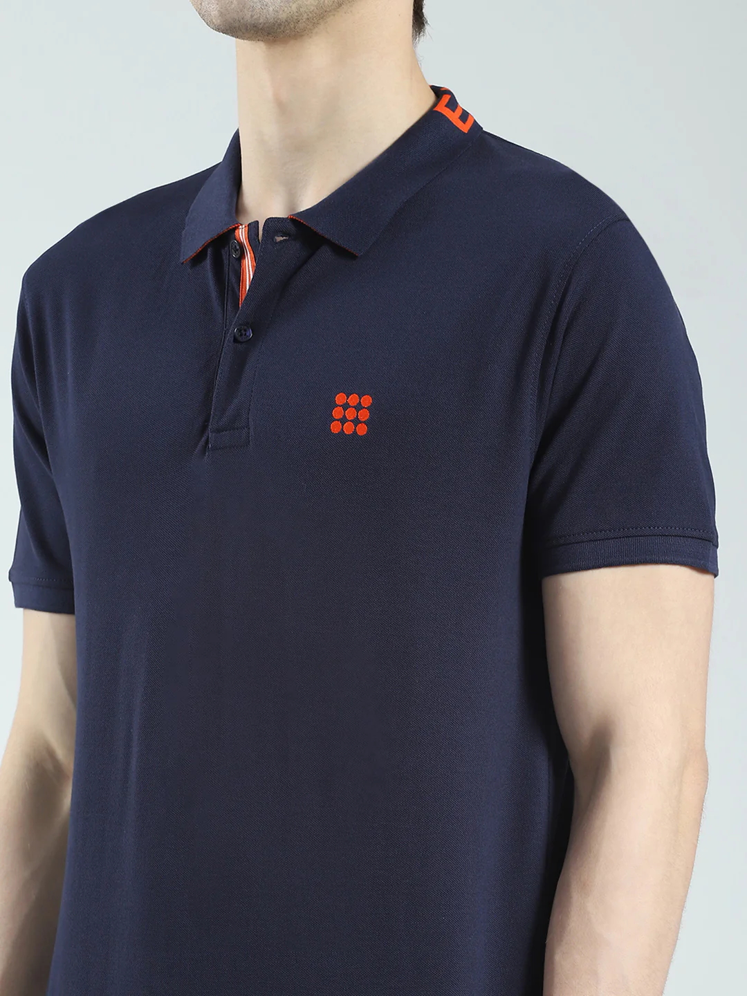 Rock.it Men Navy Blue Solid Collar Half Sleeve T-Shirt - Image 7