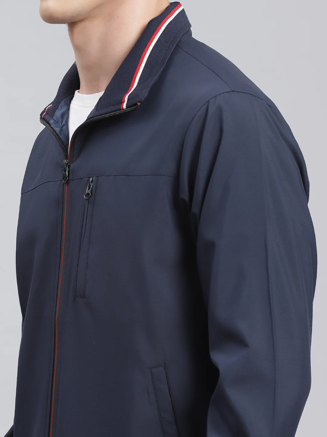 Men Navy Blue Solid Cotton Blend Track Suit - Image 6