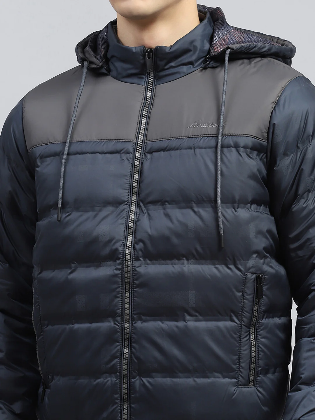 Men Navy Blue Solid Detachable Hood Full Sleeve Jacket - Image 8