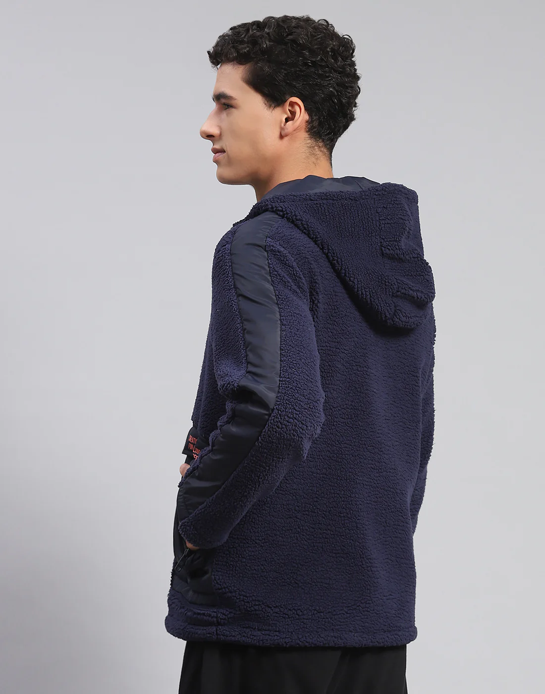 Rock.it Men Navy Blue Solid Hooded Full Sleeve Jacket - Image 6