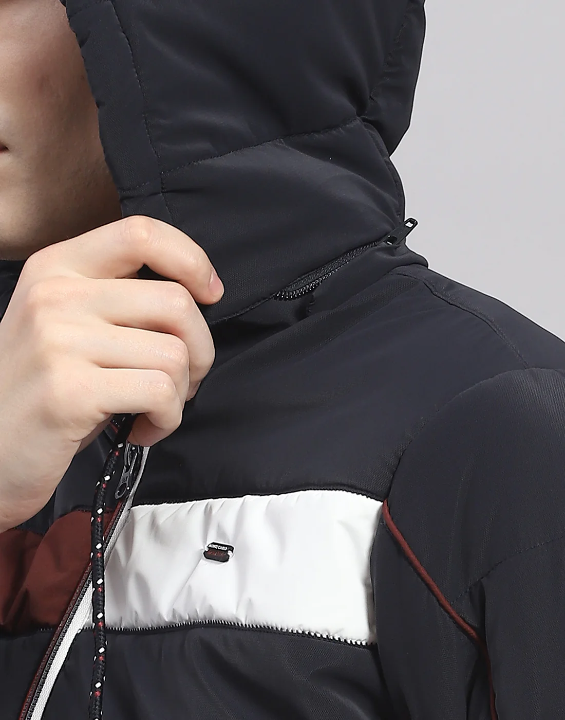 Men Navy Blue Solid Hooded Full Sleeve Jacket - Image 8