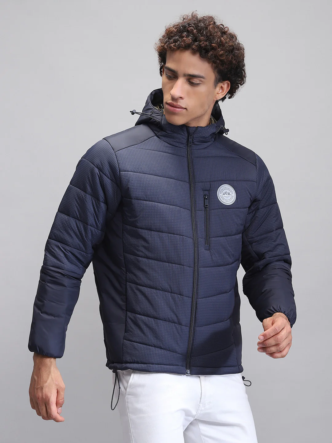 Rock.it Men Navy Blue Solid Hooded Full Sleeve Jacket - Image 4