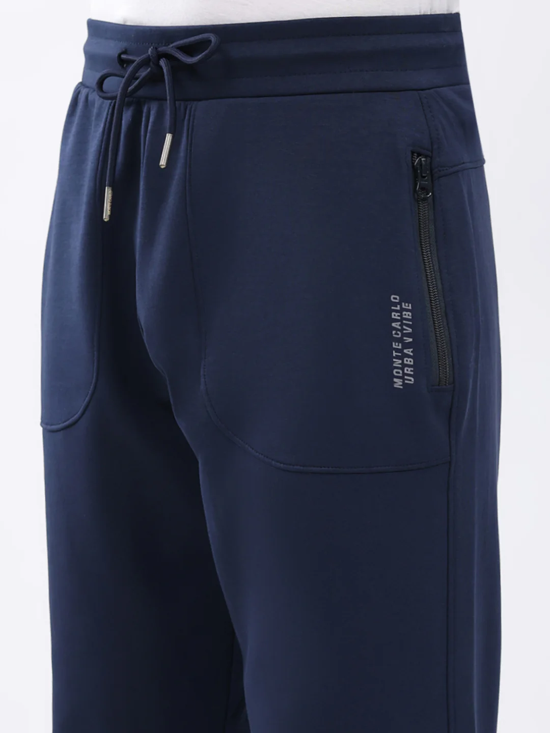 Men Navy Blue Solid Hooded Full Sleeve Winter Tracksuit - Image 8