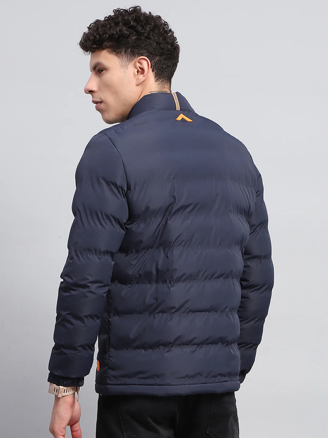 Rock.it Men Navy Blue Solid Mock Neck Full Sleeve Heating Jacket - Image 5
