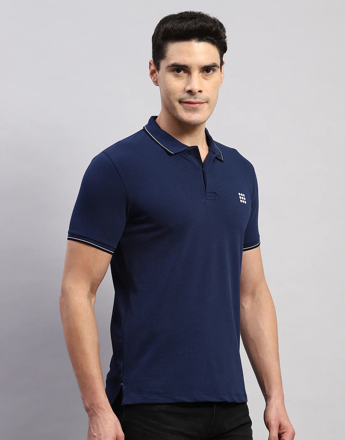 Rock.it Men Navy Blue Solid Polo Collar Half Sleeve T-Shirt - Image 4