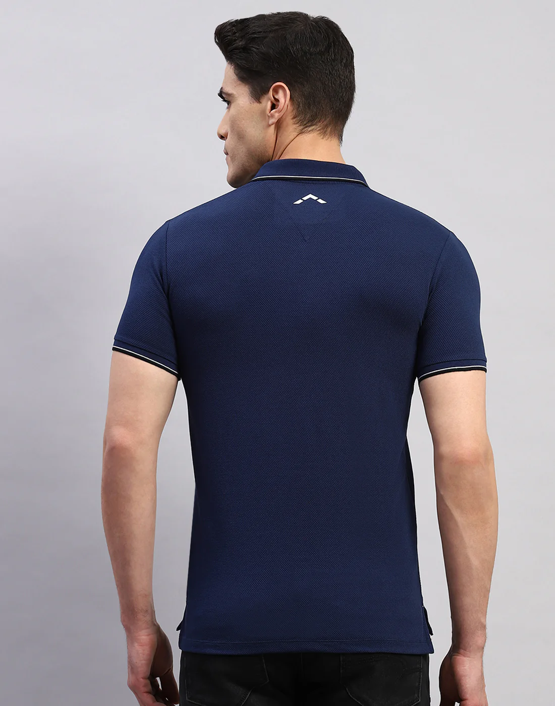 Rock.it Men Navy Blue Solid Polo Collar Half Sleeve T-Shirt - Image 5