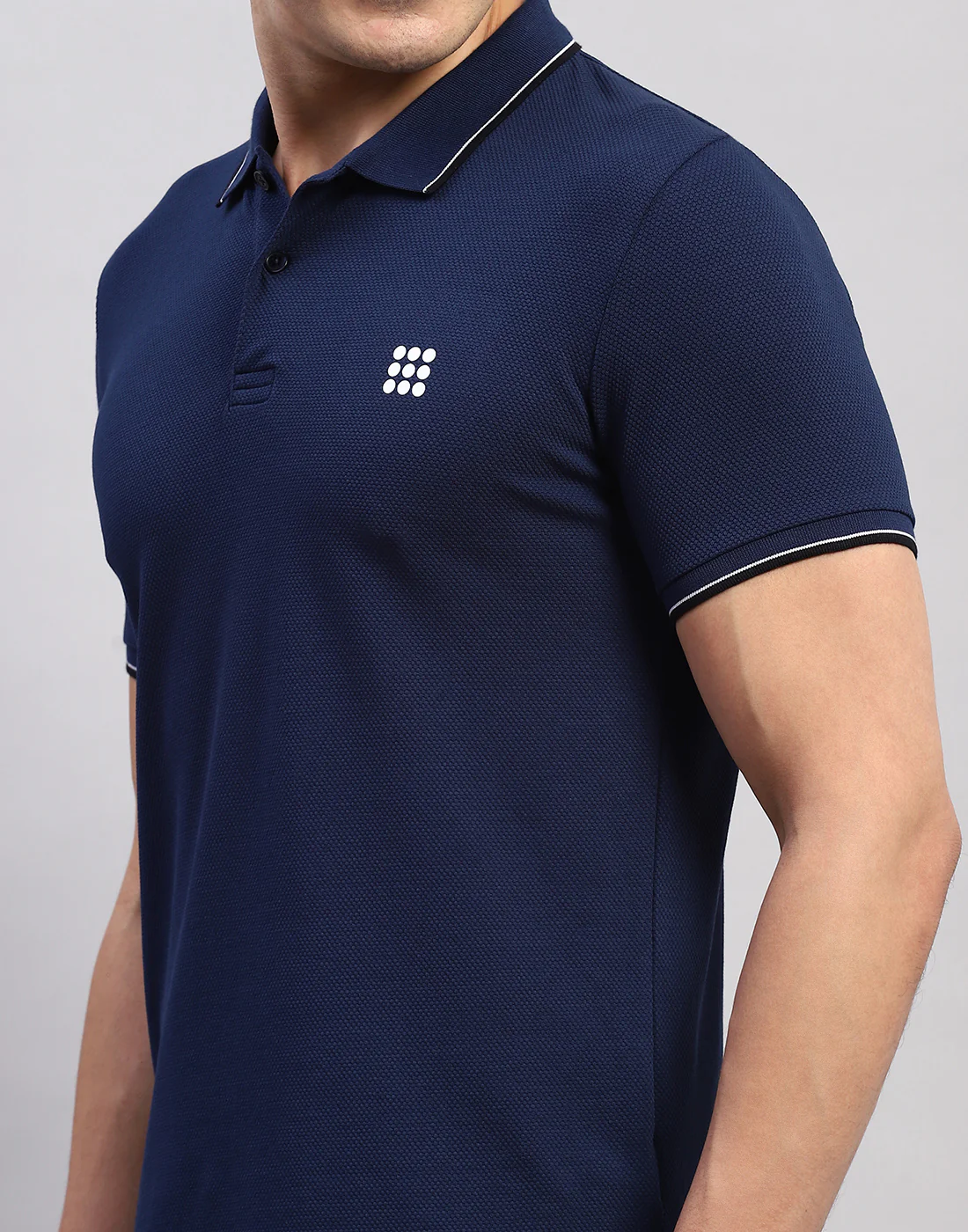Rock.it Men Navy Blue Solid Polo Collar Half Sleeve T-Shirt - Image 6