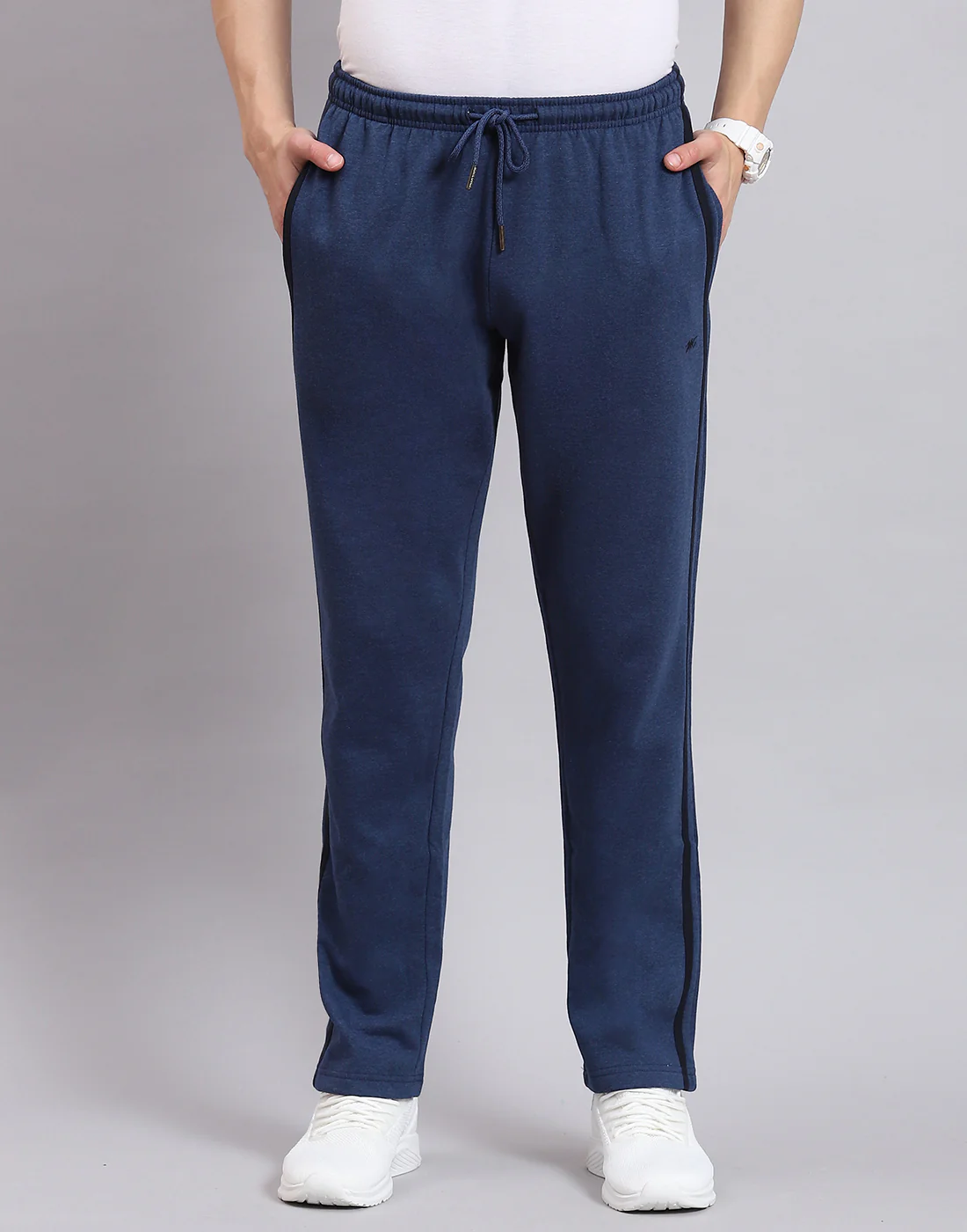 Men Navy Blue Solid Regular Fit Winter Lower - Image 2