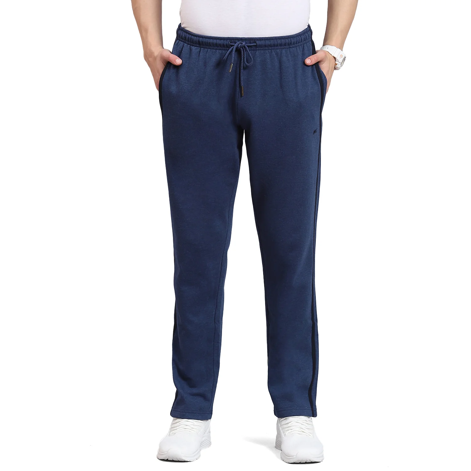 Men Navy Blue Solid Regular Fit Winter Lower - Image 5