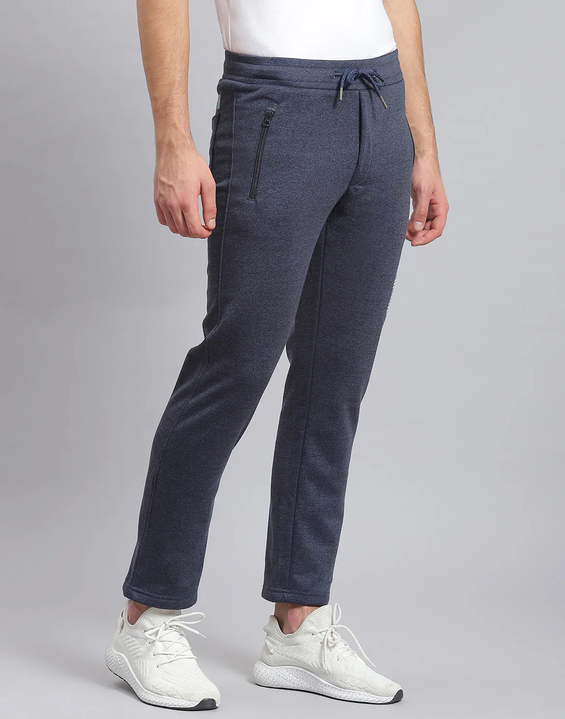 Men Navy Blue Solid Regular Fit Winter Lower - Image 4