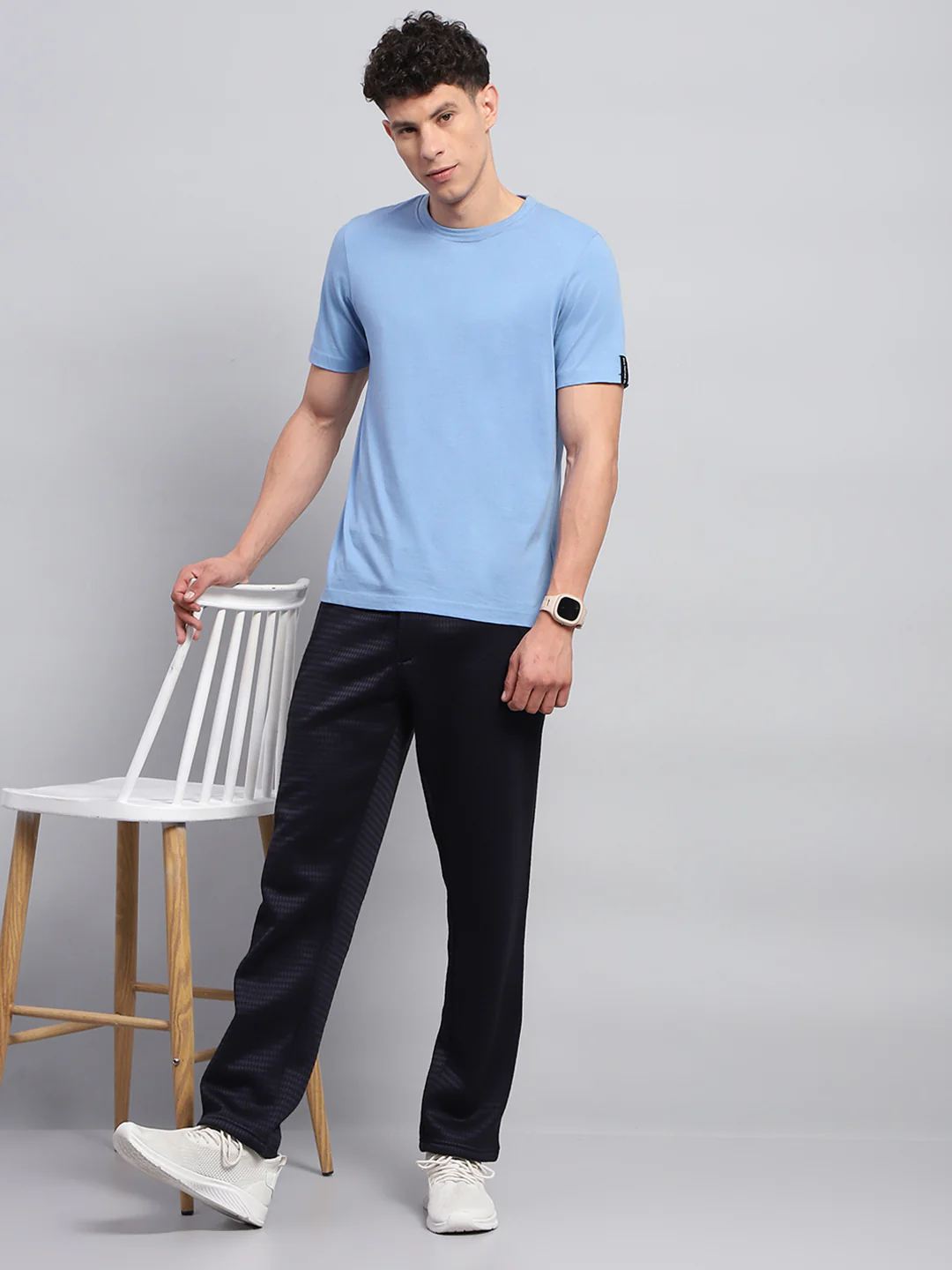 Men Navy Blue Solid Regular Fit Lower - Image 2