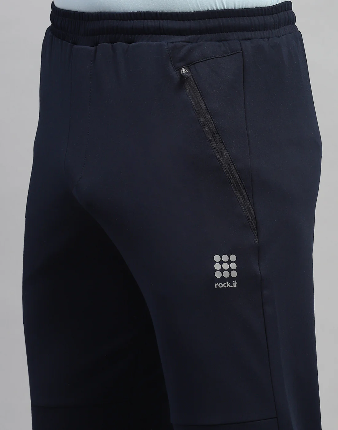 Rock.it Men Navy Blue Solid Regular Fit Lower - Image 6