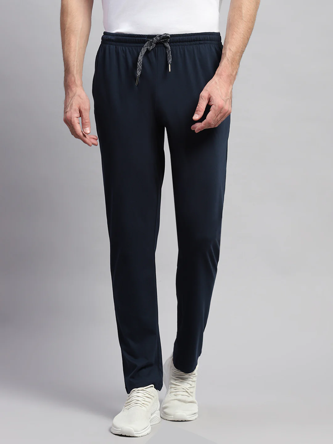 Men Navy Blue Solid Regular Fit Lower - Image 2
