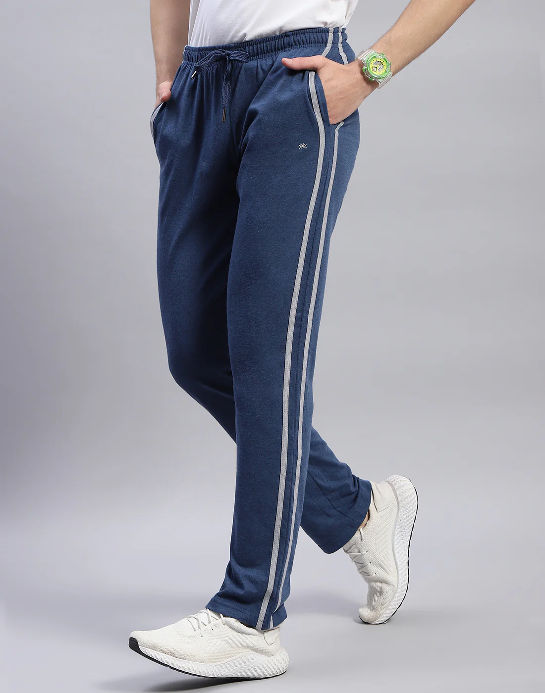 Men Navy Blue Solid Regular Fit Lower - Image 3
