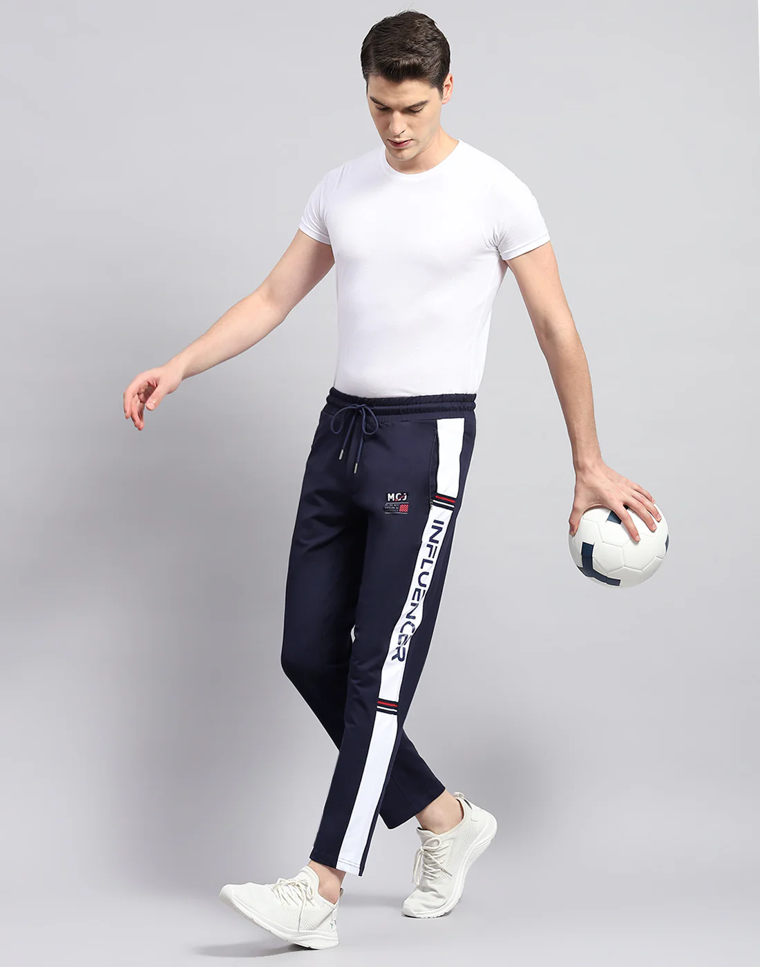 Men Navy Blue Solid Regular Fit Lower - Image 2