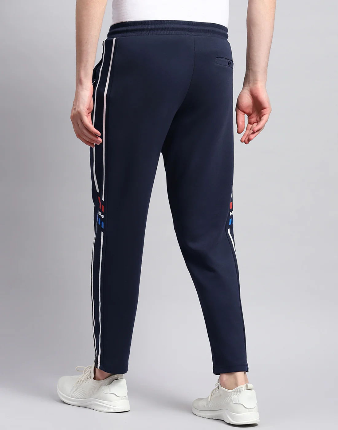 Men Navy Blue Solid Regular Fit Lower - Image 5