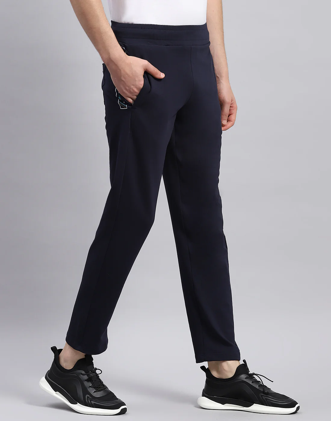 Men Navy Blue Solid Regular Fit Lower - Image 4