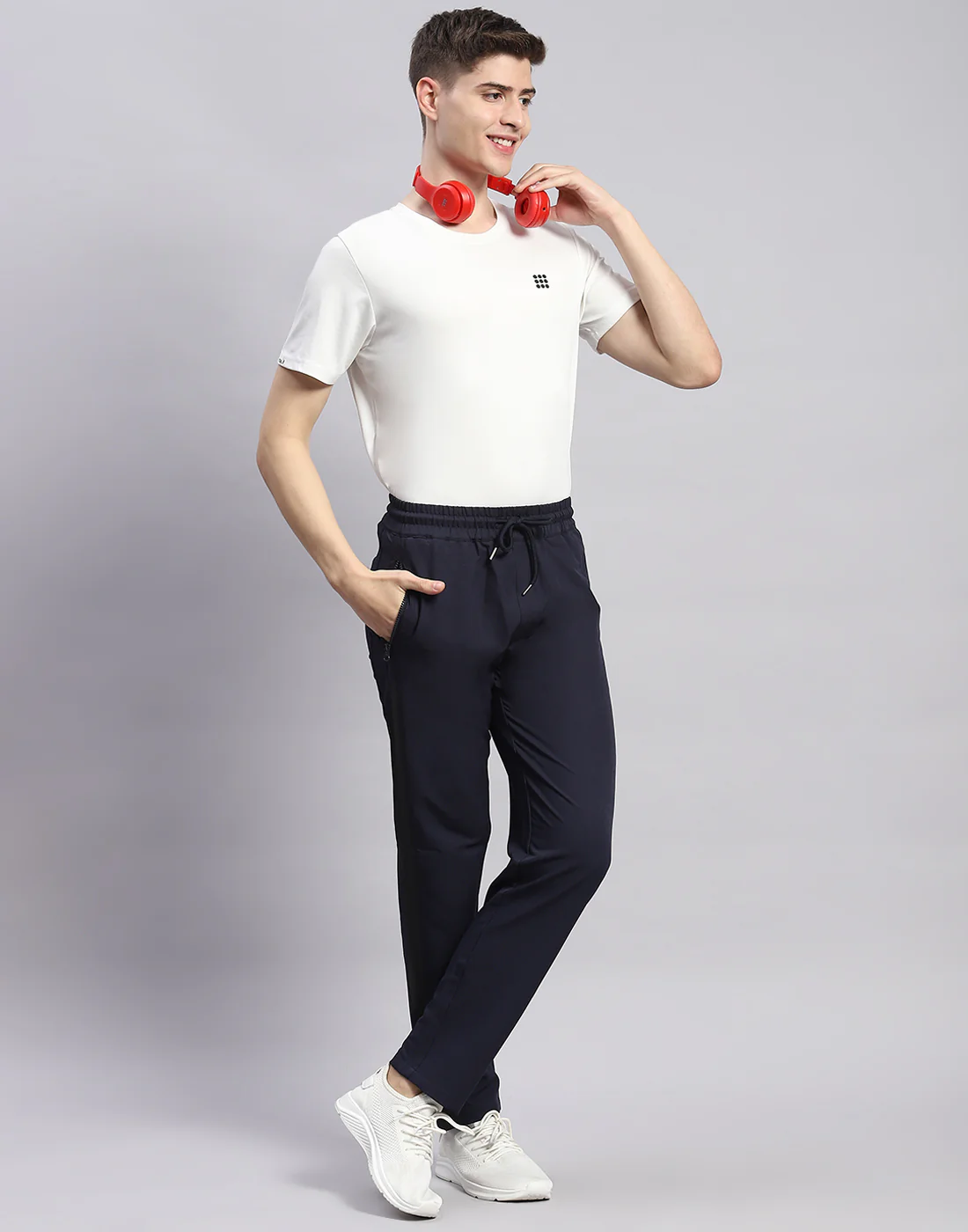 Men Navy Blue Solid Regular Fit Lower - Image 2