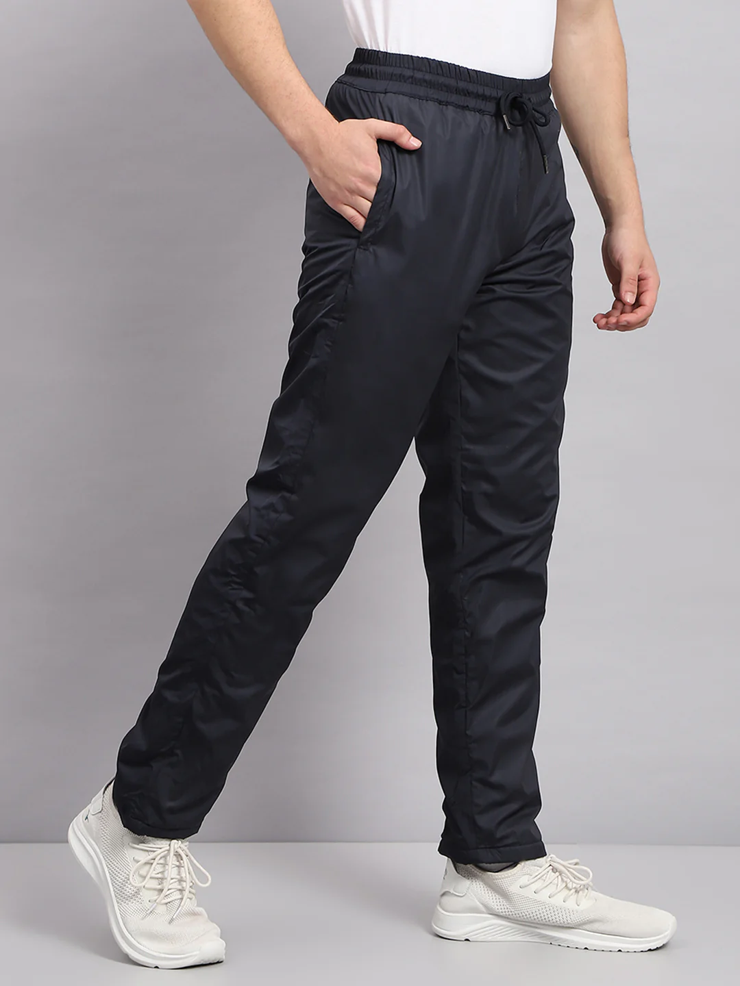 Men Navy Blue Solid Regular Fit Lower - Image 4