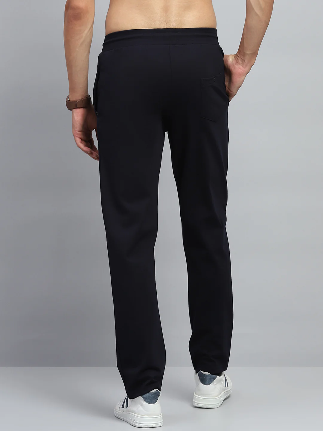 Men Navy Blue Solid Regular Fit Lower - Image 5