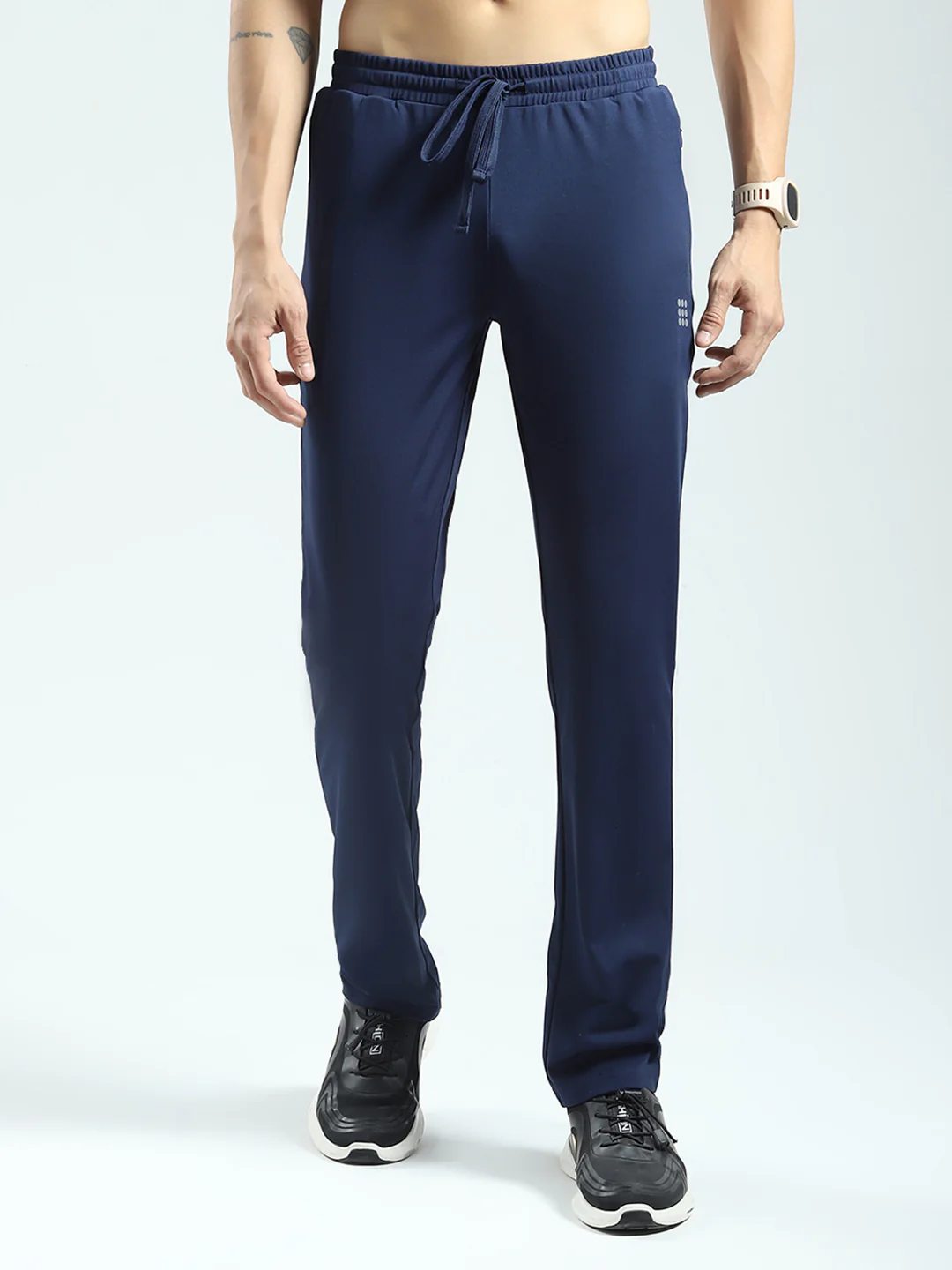 Rock.it Men Navy Blue Solid Regular Fit Lower