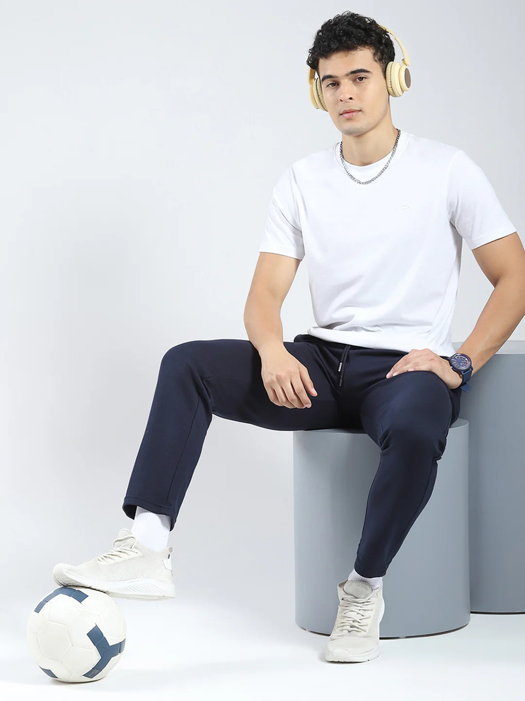 Rock.it Men Navy Blue Solid Regular Fit Lower - Image 2