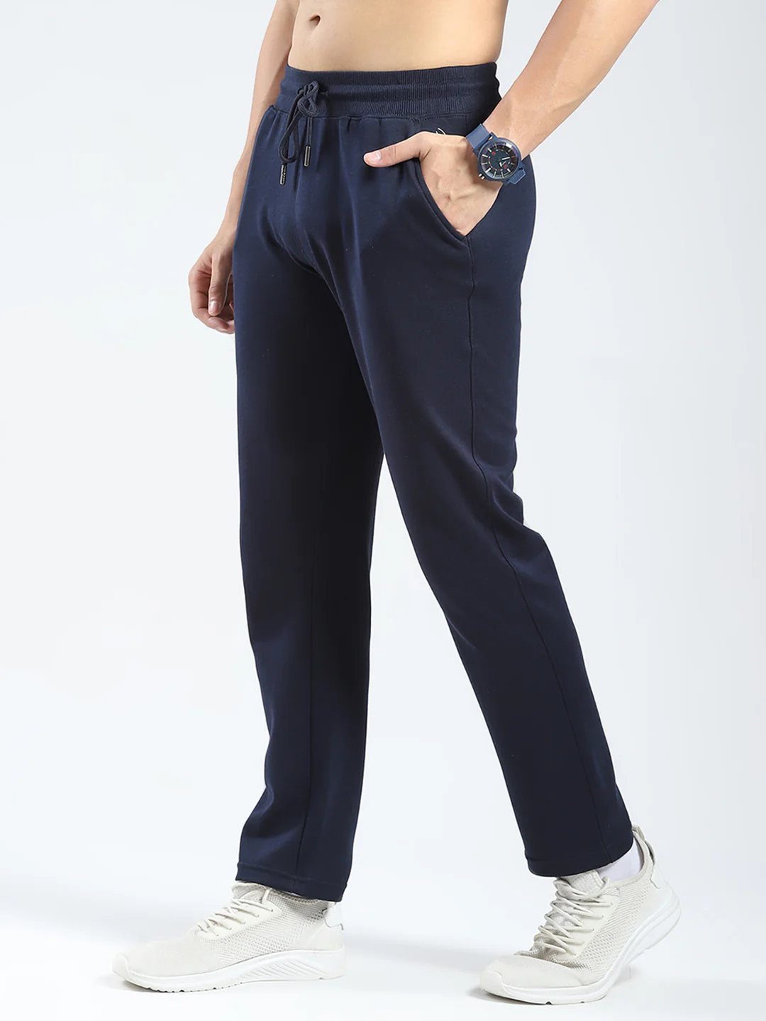 Rock.it Men Navy Blue Solid Regular Fit Lower - Image 3