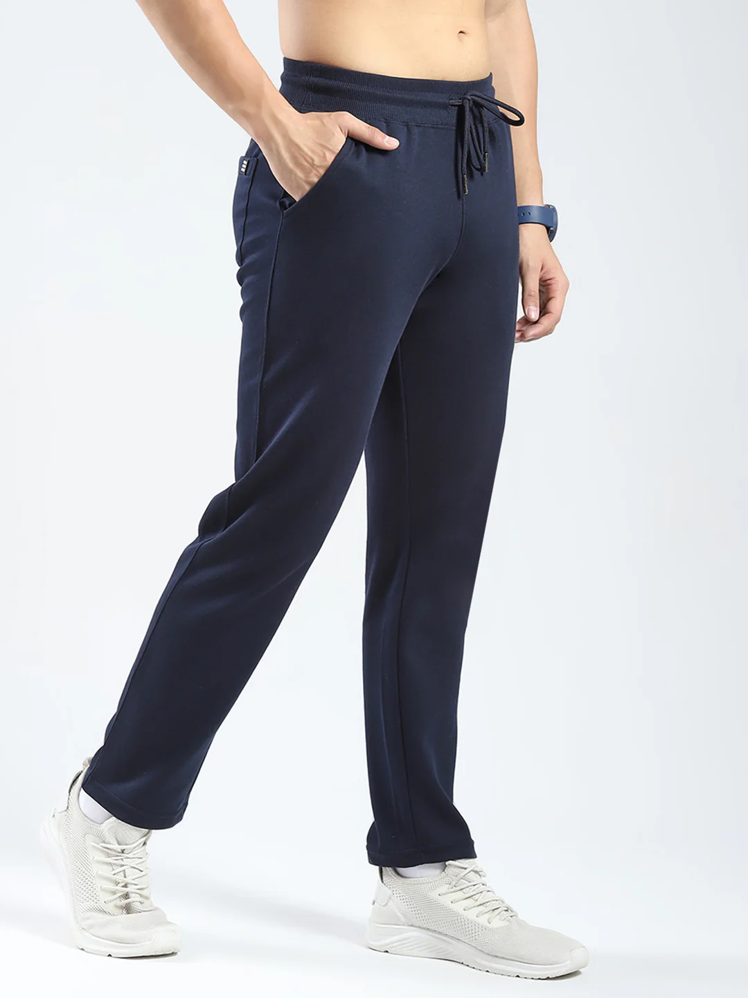 Rock.it Men Navy Blue Solid Regular Fit Lower - Image 4