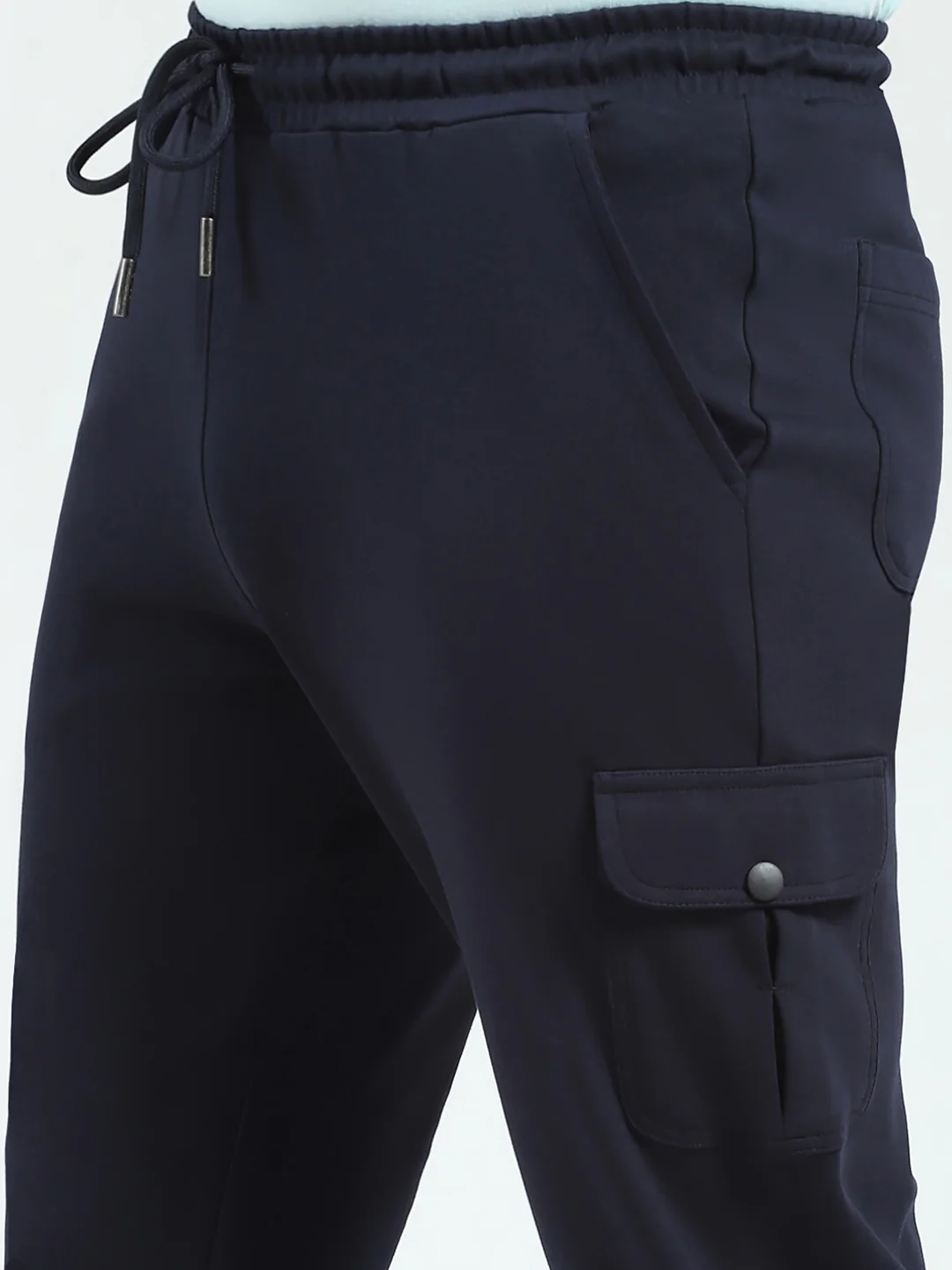 Rock.it Men Navy Blue Solid Regular Fit Lower - Image 6