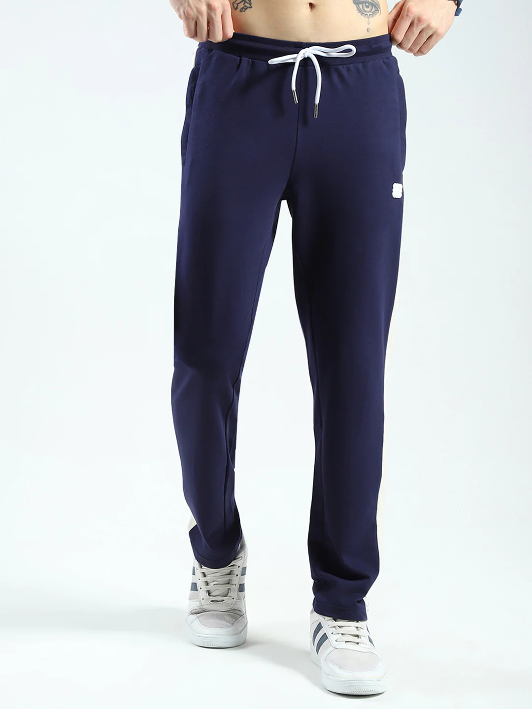 Rock.it Men Navy Blue Solid Regular Fit Lower