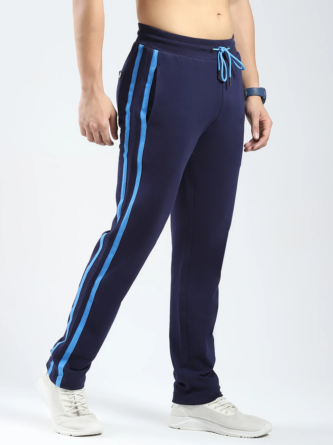 Rock.it Men Navy Blue Solid Regular Fit Lower - Image 4