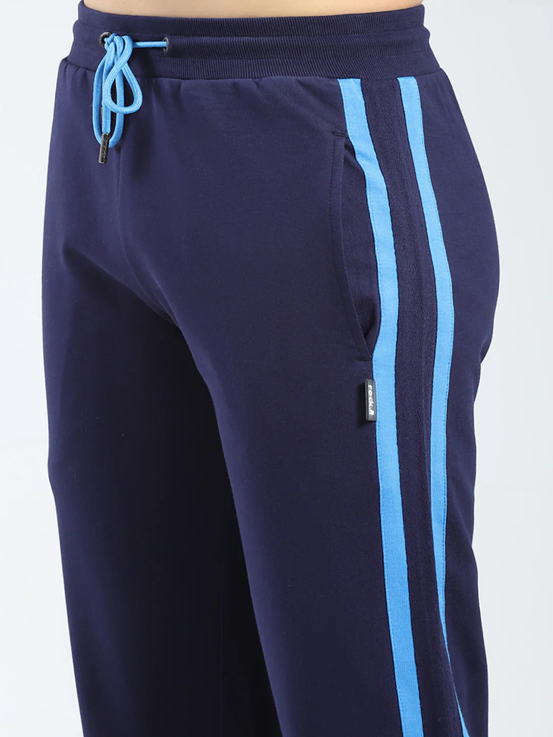 Rock.it Men Navy Blue Solid Regular Fit Lower - Image 6