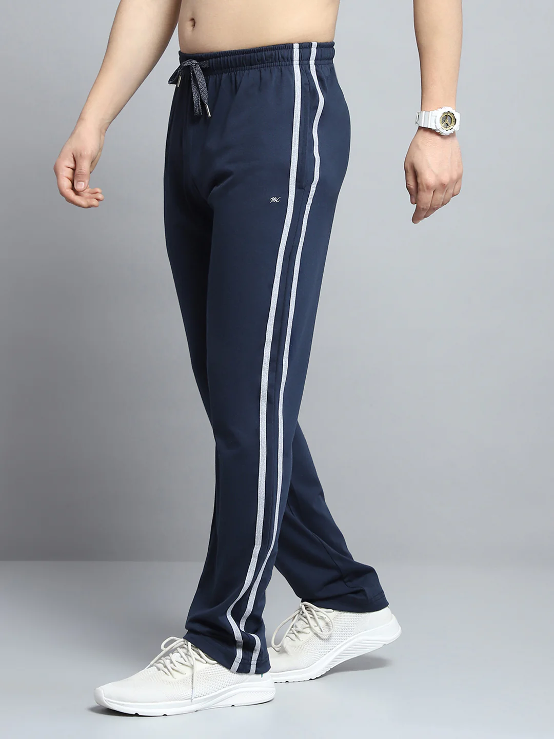 Men Navy Blue Solid Regular Fit Lower - Image 3
