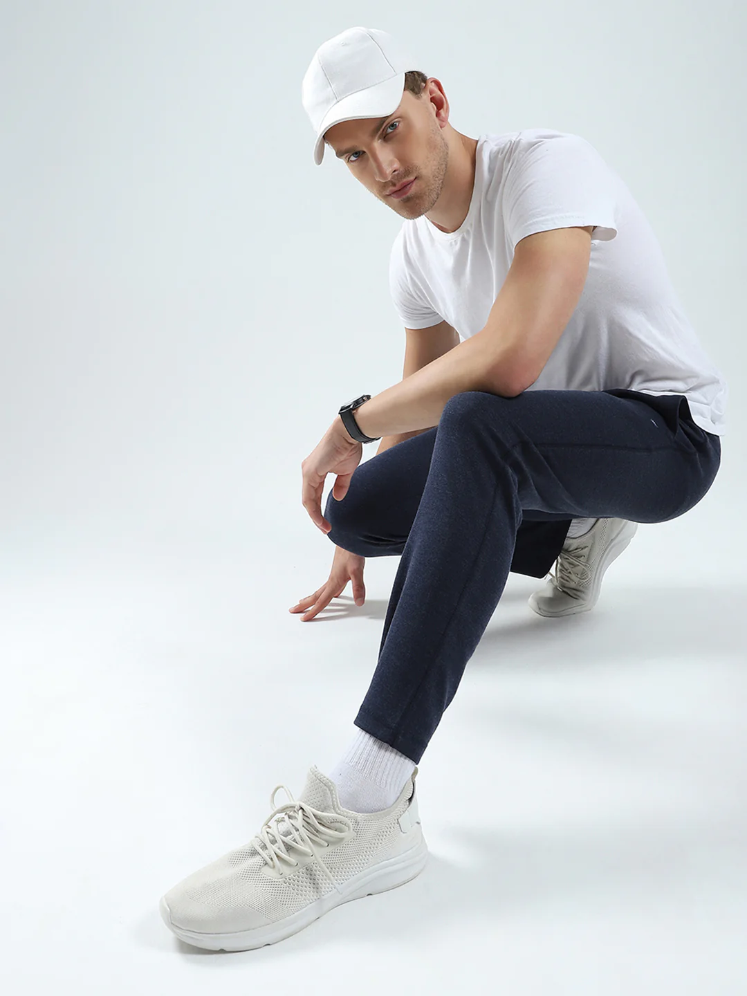Men Navy Blue Solid Regular Fit Lower - Image 2