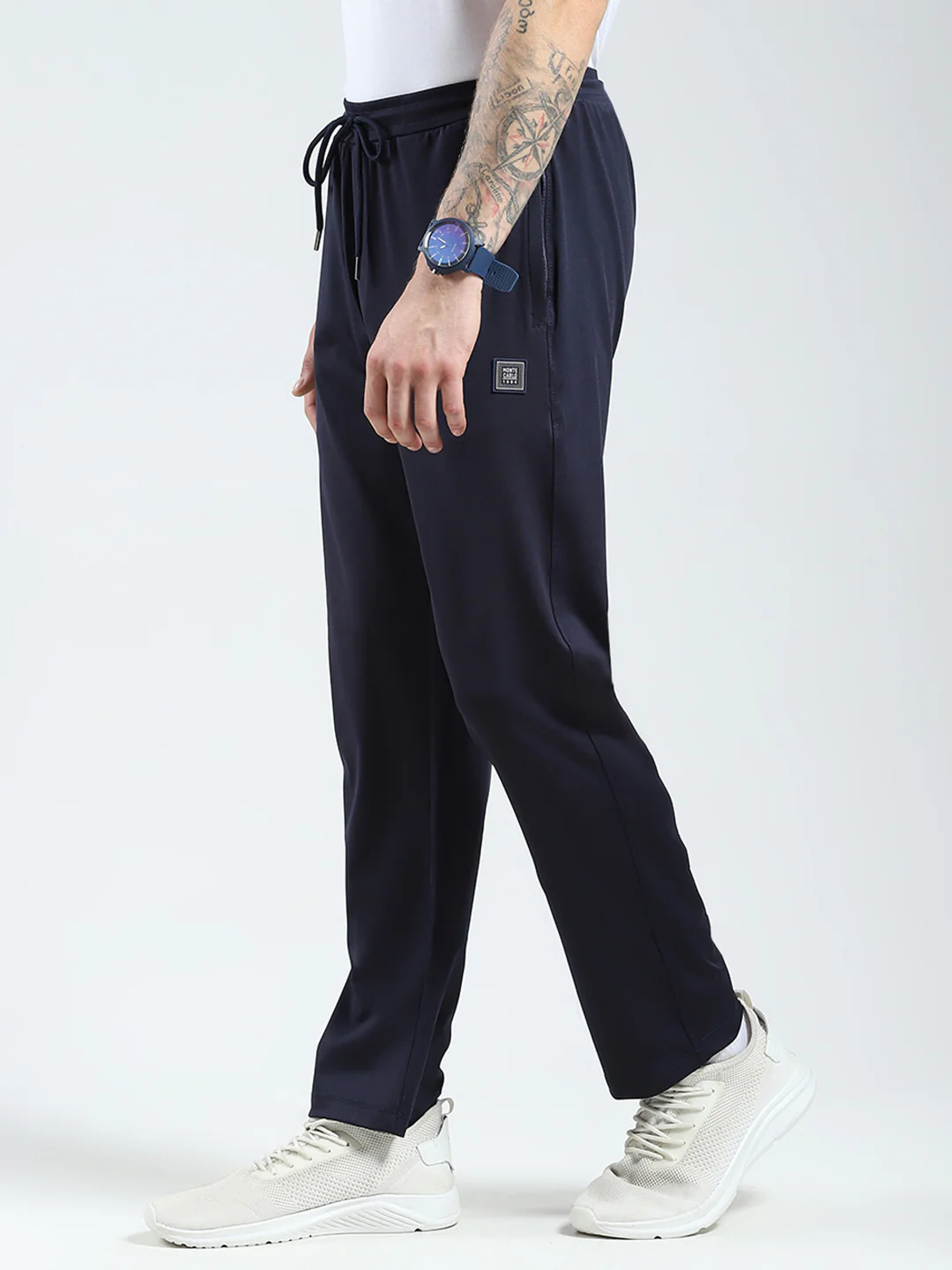 Men Navy Blue Solid Regular Fit Lower - Image 3