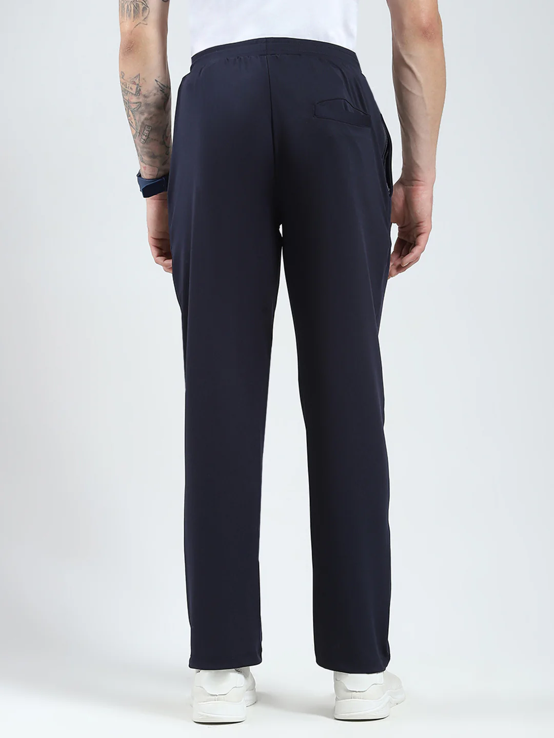 Men Navy Blue Solid Regular Fit Lower - Image 5