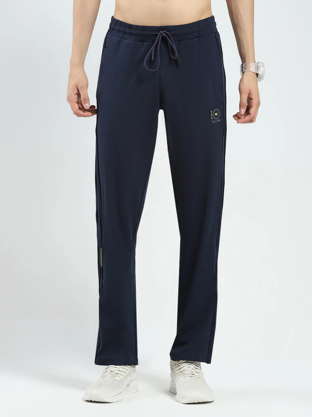 Men Navy Blue Solid Regular Fit Lower