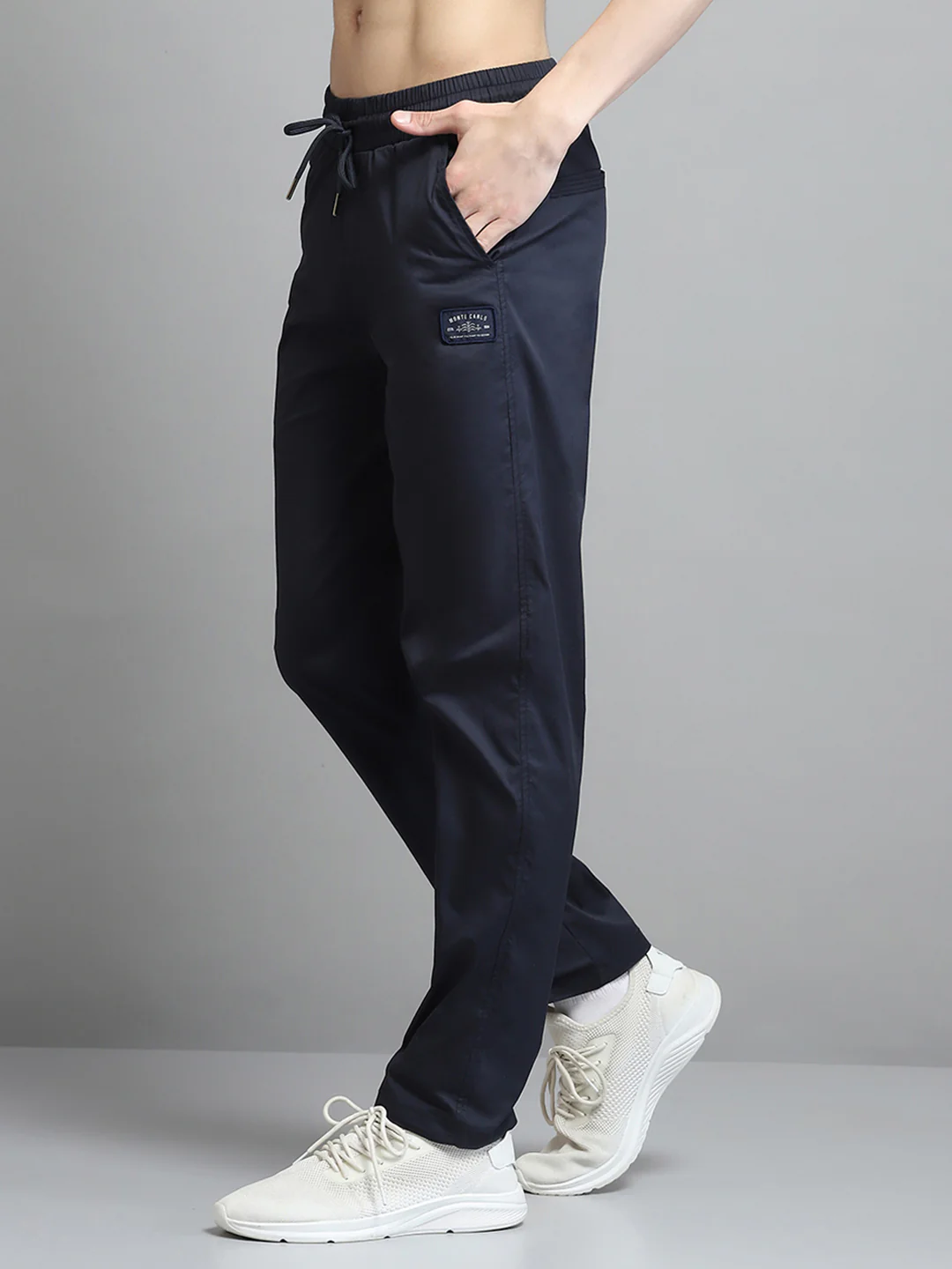 Men Navy Blue Solid Regular Fit Lower - Image 3