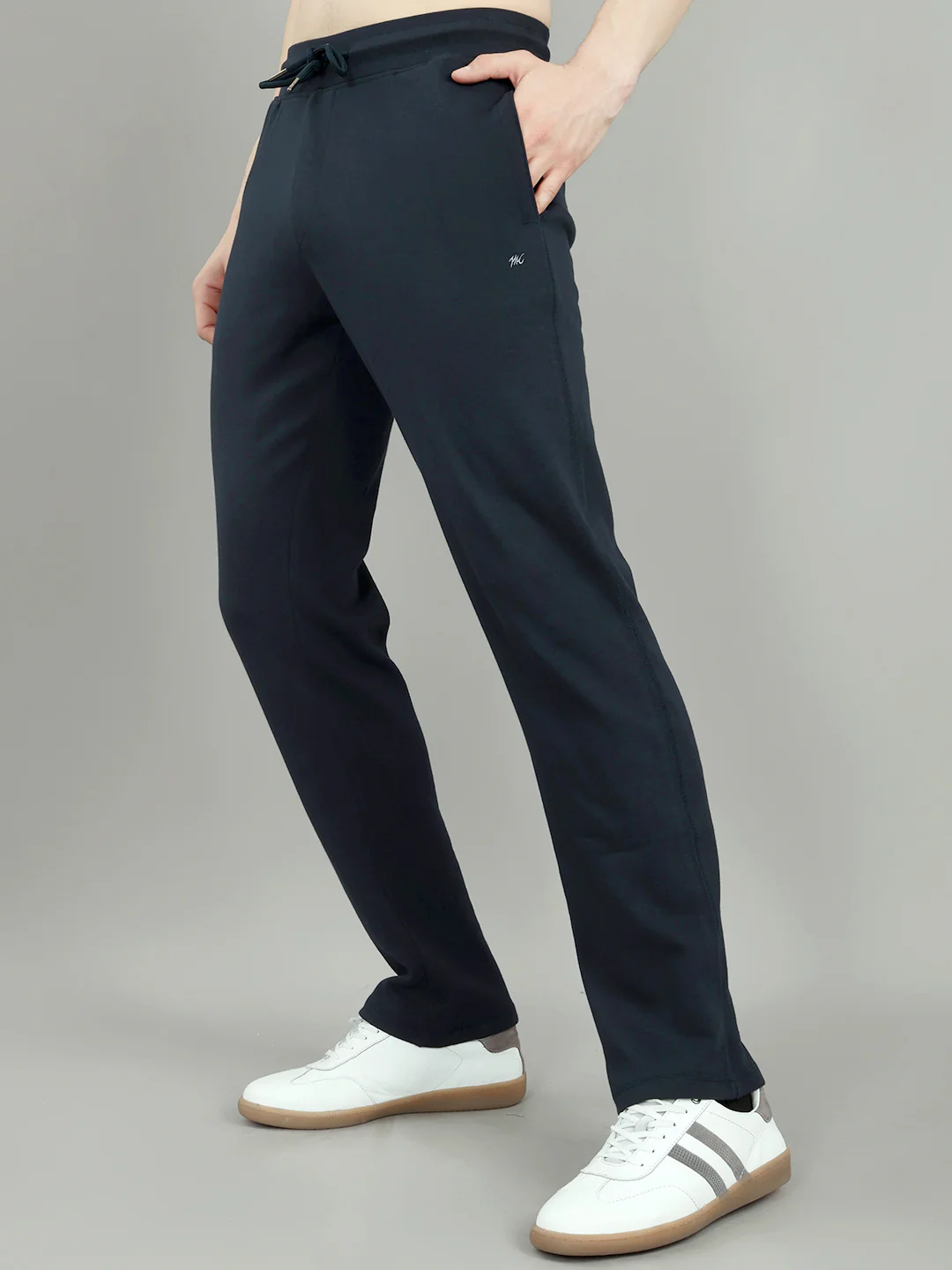 Men Navy Blue Solid Regular Fit Lower - Image 2