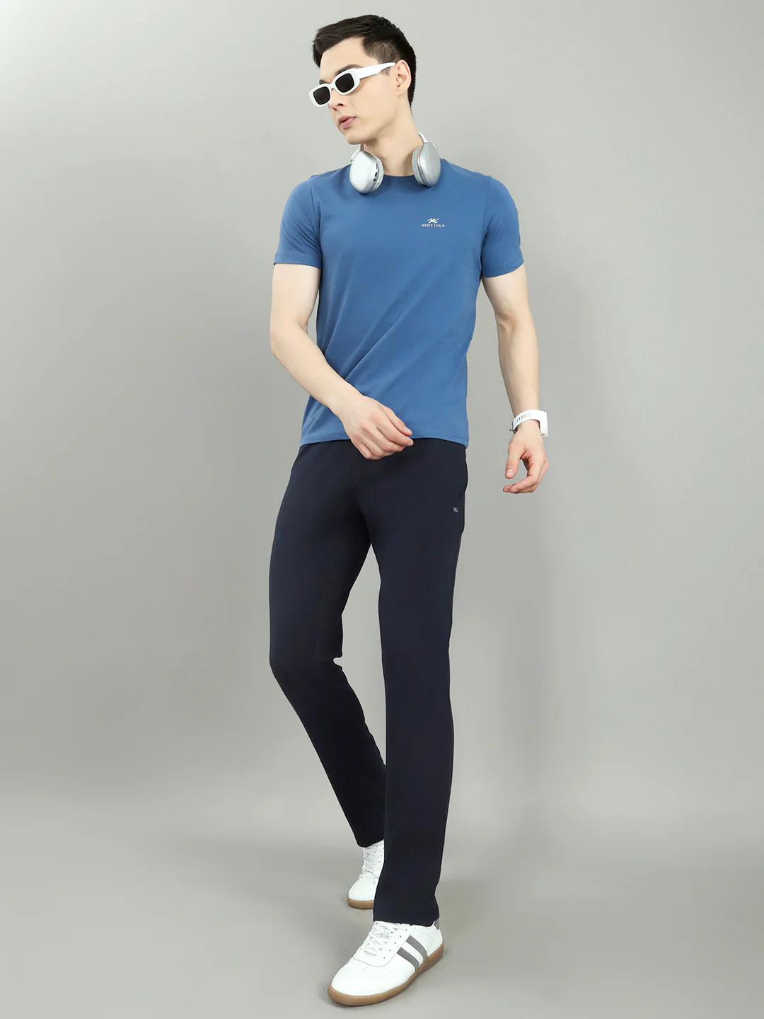 Men Navy Blue Solid Regular Fit Lower - Image 6