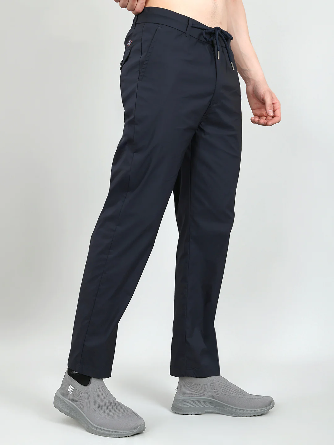 Men Navy Blue Solid Regular Fit Lower - Image 3