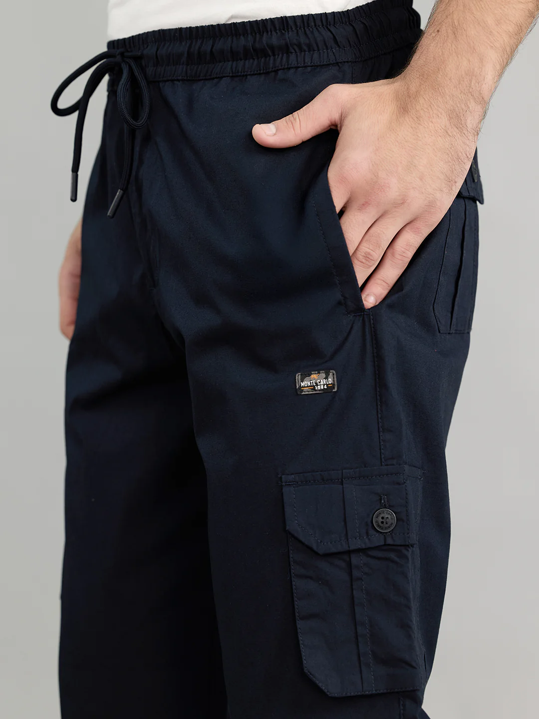 Men Navy Blue Solid Regular Fit Lower - Image 5