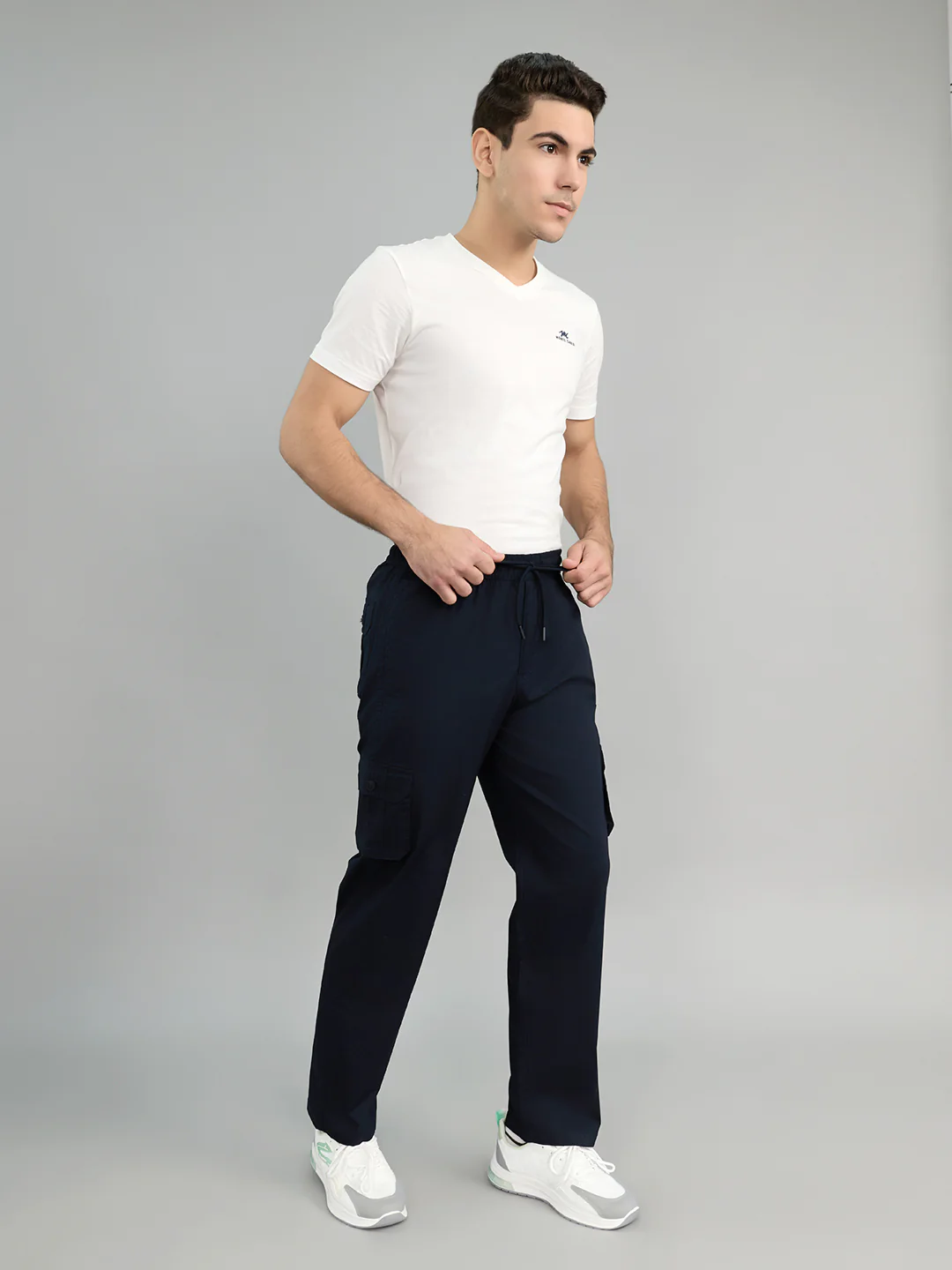 Men Navy Blue Solid Regular Fit Lower - Image 6