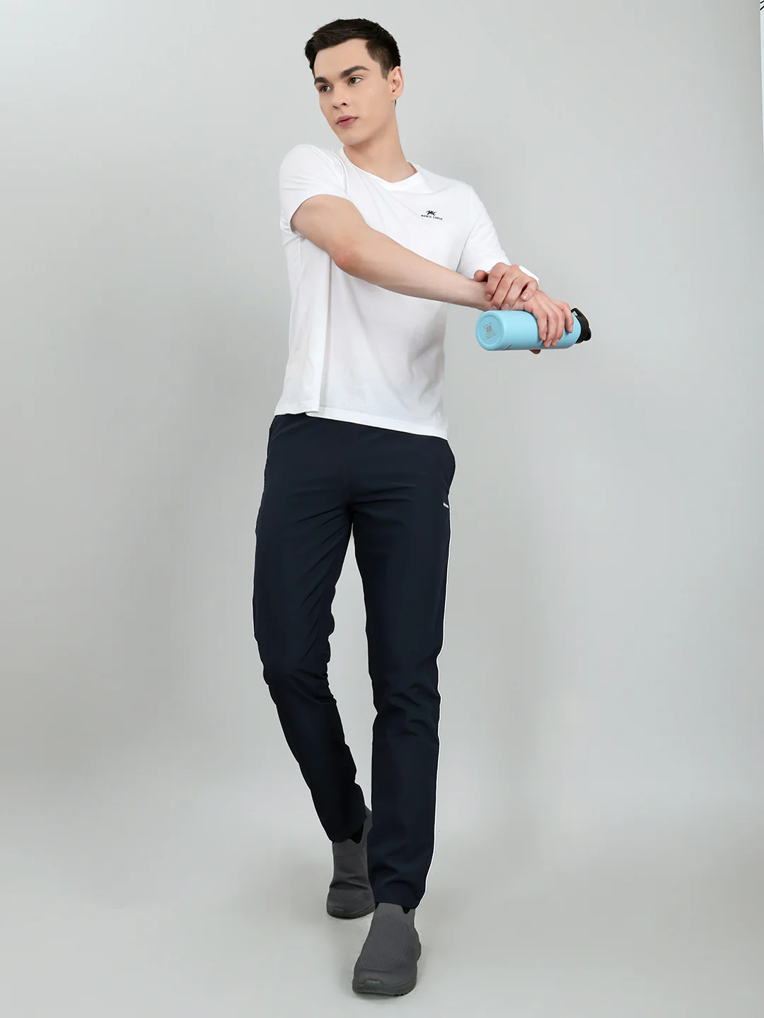Men Navy Blue Solid Regular Fit Lower - Image 6