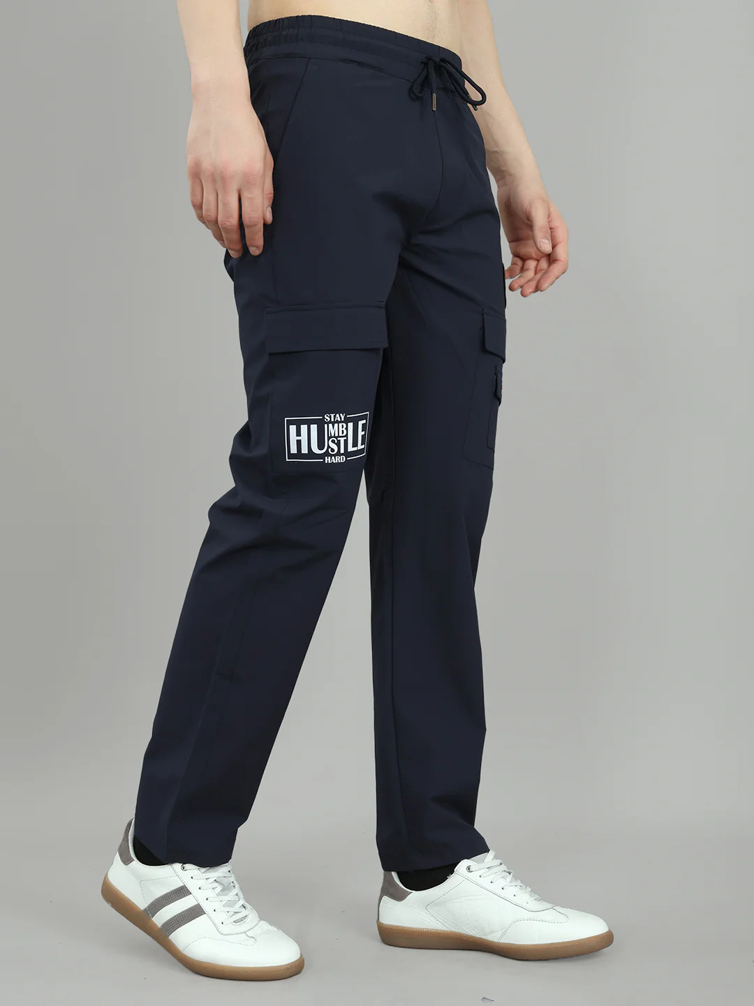 Men Navy Blue Solid Regular Fit Lower - Image 2