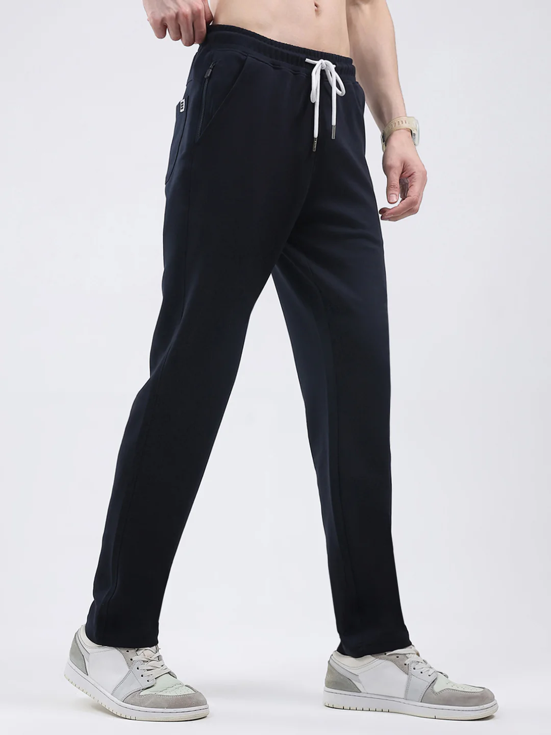 Rock.it Men Navy Blue Solid Regular Fit Winter Lower - Image 4