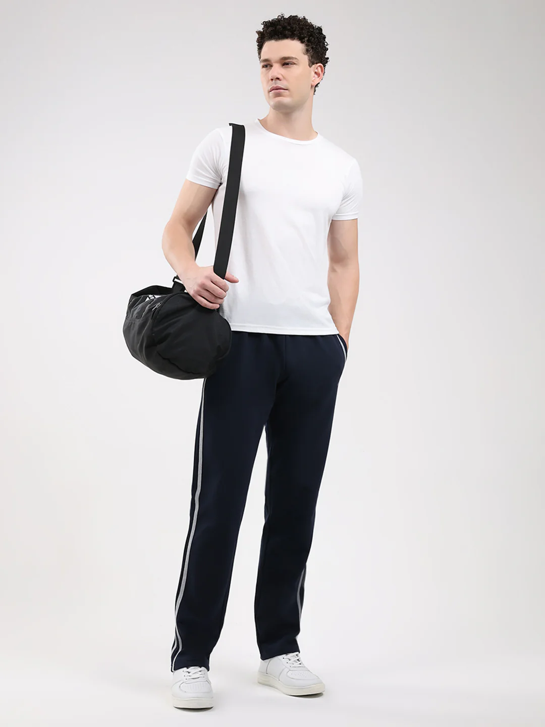 Men Navy Blue Solid Regular Fit Winter Lower - Image 2