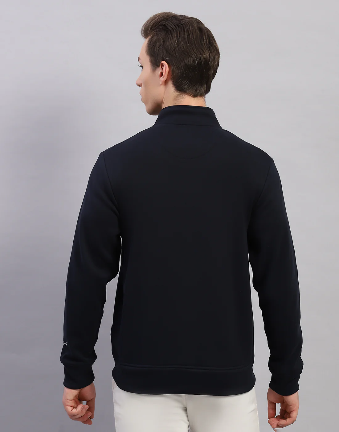 Rock.it Men Navy Blue Solid Round Neck Full Sleeve Sweatshirt - Image 5