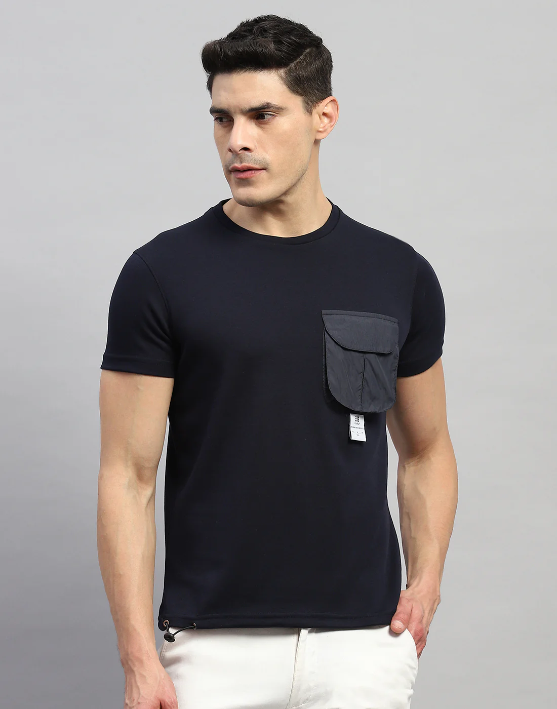 Rock.it Men Navy Blue Solid Round Neck Half Sleeve T-Shirt - Image 2
