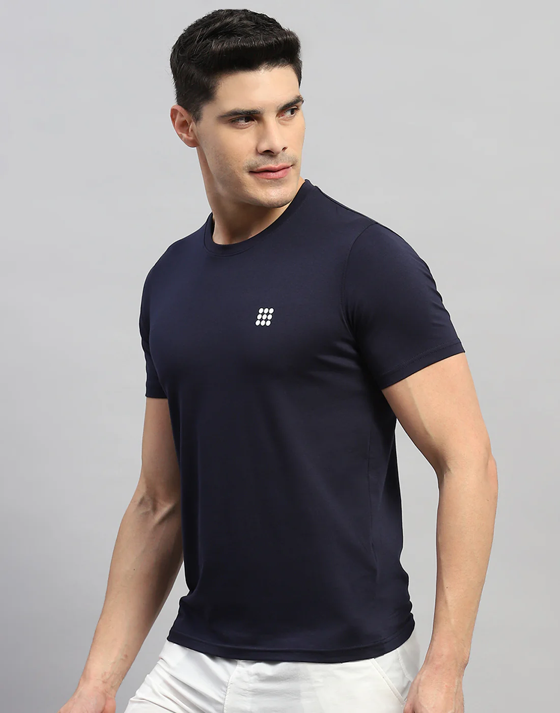 Rock.it Men Navy Blue Solid Round Neck Half Sleeve T-Shirt - Image 3